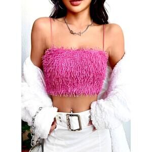 Sunday in Brooklyn Fringe Cami Hot Pink size L